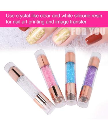 4-Piece Nail Stamper Set with Silicone Stamp Pens for Manicure Art - Double Ended Design with Nail Seal Plate for Home and Salon Use - Buy Online on SooperMarket.com