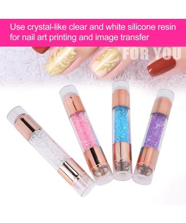 Premium Nail Studio Manicure Stamp Kit - 4 Silicone Sets & Double-Head Nail Art Tools for Home Use - Buy Online on SooperMarket.com