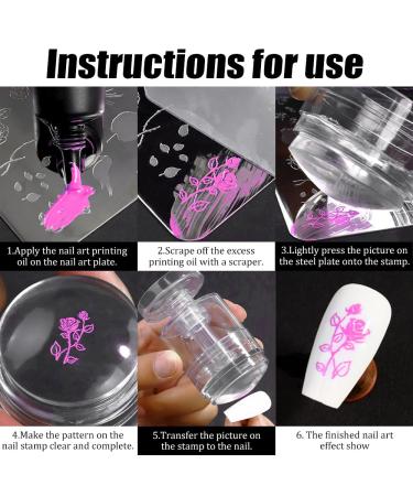 Rotatable Nail Stamp Set | Silicone Nail Art Tools & French Nail Design Accessories - Buy Online on SooperMarket.com