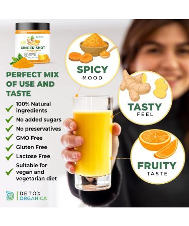 Ginger Shot with Vitamin C and Zinc - 125g Ginger Shots with Turmeric and Orange - Buy Online on SooperMarket.com