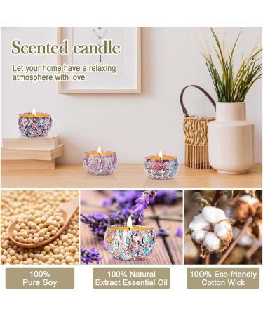 Fragrance Candlestick Set for Women - Aromatherapy Soy Wax Candles with Greeting Card | 160 Hours Burn Time | Perfect Gifts for Birthday Valentine's Day Mother's Day Yoga & More - 8 Colors Available - Buy Online on SooperMarket.com