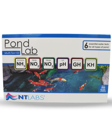 NT Labs Pond Lab Multi-Test Kit (6 Key Parameters - Ammonia Nitrite Nitrate pH General Hardness and Carbonate Hardness) Pond Water Test Kit Accurate Results Up to 200 Tests Combine Liquid Test