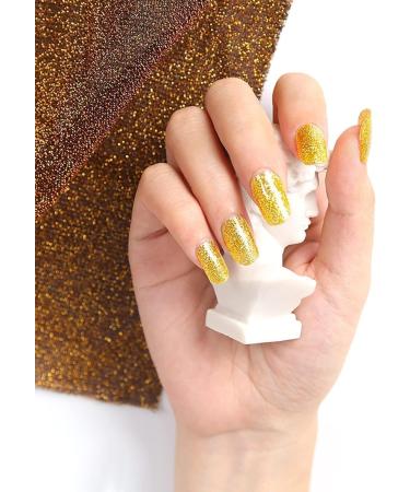 Kalolary Gel Nail Polish Strips Nail Gel Art Sticker Waterproof Full Nail Wraps Decal Sets with Nail File and Stick for Women Girls Nail Art Decor (UV/LED Lamp Required) (Shiny Yellow) - Buy Online on SooperMarket.com