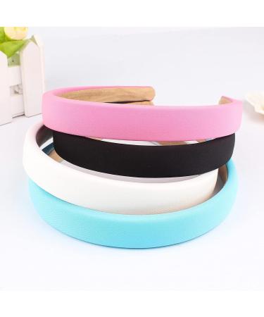 Wecoe 4 Pack Padded Headbands - Non Slip Fashion Headbands for Women and Kids - Cute Aesthetic Y2K Hair Accessories in Light Blue, Black, Pink, and White - Buy Online on SooperMarket.com