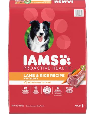 IAMS Proactive Health Dog Food Dry Adult Large Breed Chicken & Whole Grains Recipe 6.80kg (15LB) Bag & Proactive Health Minichunks Dog Food Dry Adult Lamb & Rice 6.5kg Bag - Buy Online on SooperMarket.com