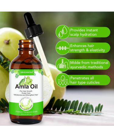 SBHEANGBA Cold Pressed Amla Oil - 100% Pure Organic Hair Growth Treatment Nourishing Scalp & Moisture 2.02 Fl Oz - Buy Online on SooperMarket.com