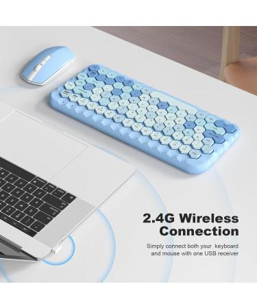 MOFII Colorful Computer Wireless Keyboard and Mouse - Mini Blue - Buy Online on SooperMarket.com
