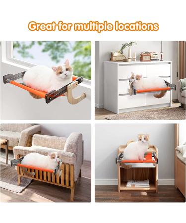 DESCHIGH Cat Window Perch - Large Cat Hammock Seat with Wood & Acrylic Frame for Windowsill - Adjustable Bed for Indoor Cats - Buy Online on SooperMarket.com