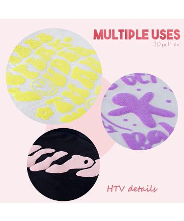 Puff Vinyl Heat Transfer - 11 Sheets 12x10 3D Puff HTV Foaming Transfer Vinyl for T-Shirts - DIY Iron on Vinyl for Cricut & Silhouette - Buy Online on SooperMarket.com