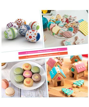 Edible Food Coloring Pens 10Pcs - Fine & Thick Tip Gourmet Writers for Cookies, Cakes & Easter Eggs - Food Grade Markers for Baking & Decorating - Buy Online on SooperMarket.com
