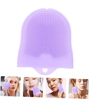 Beavorty Cleansing Massage Finger Cots Cleansing Facial Brush Skin face Scrubber for Women deep Cleaning Brush face wash Scrubber face Lotion for Women Silica Gel Makeup Remover Miss pores Violet 11.8X10CM - Buy Online on SooperMarket.com