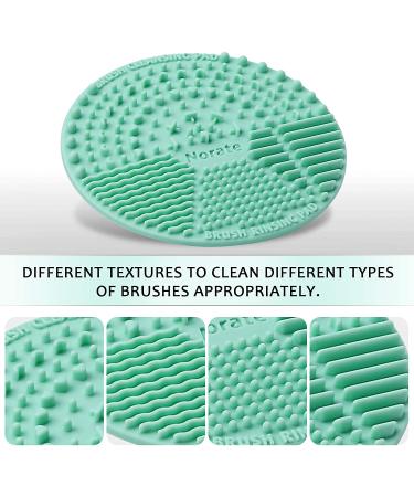 Silicone Makeup Brush Cleaning Mat - Portable Scrubber Tool with Suction Cup for Valentines Day - Green - Buy Online on SooperMarket.com