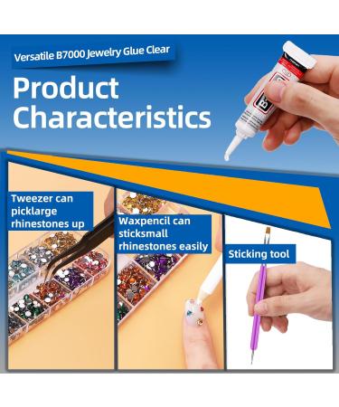 Glarks B7000 Jewelry Adhesive Glue with Rhinestone Gems Kit 2600Pcs Red Rhinestones with Gems Adhesive Flat Back Gems Crystal Rhinestones with 6Pcs Dotting Tools for Craft Nail Art - Buy Online on SooperMarket.com