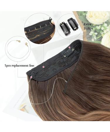 Invisible Wire 12 Wavy Synthetic Hair Extension - Dark Ash Brown - Buy Online on SooperMarket.com