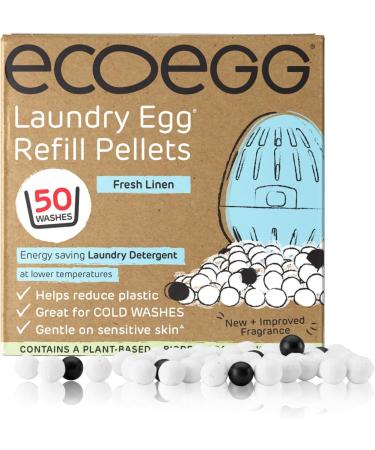 Ecoegg Laundry Egg Refill Pellets 50 Wash - Fresh Linen Scent | Eco-Friendly Detergent Alternative - Buy Online on SooperMarket.com