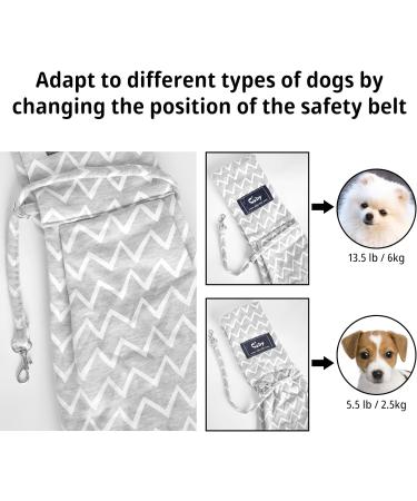 CUBY Reversible Pet Dog Sling Carrier - Hands-free Double-sided Pouch for Puppy and Kitty - Striped Grey - 32x20x8cm - Buy Online on SooperMarket.com