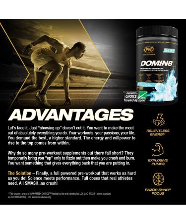 PVL Gold Series Domin8 | Pre-workout Superfuel - full dose Preworkout - 520 g - Artic Blue Slush - Buy Online on SooperMarket.com