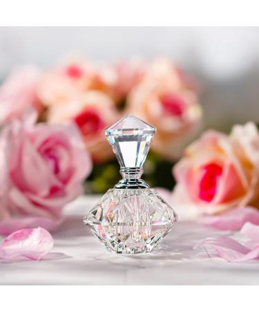 H&D Clear Art Carved Crystal Mini Refillable Perfume Bottle - 5ml (Set of 3) - Elegant Travel Size Fragrance Containers - Perfect Gift Idea - Buy Online on SooperMarket.com