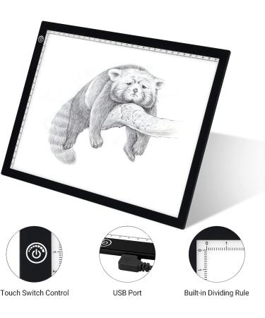 RTjoy A4 LED Light Pad | USB Powered Drawing Board with Adjustable Brightness | Ideal for Diamond Painting, Weeding Vinyl, and More | Black A4 Light Pad - Buy Online on SooperMarket.com
