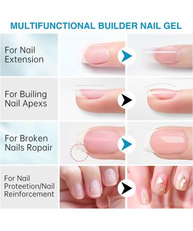 5-in-1 Clear Builder Gel for Nails - Professional UV/LED Strengthener for Nail Art and Manicures - Buy Online on SooperMarket.com