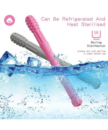 Soothing Silicone Baby Teething Tubes for Babies 0-12 Months - Safe, Non-Toxic and BPA-Free Teething Toys for Girls - Dishwasher Safe - Buy Online on SooperMarket.com