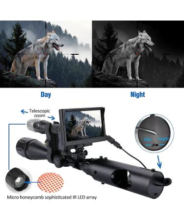 DIY Night Vision Scope for Riflescopes | FCC Certified Digital Hunting Scope with IR Flashlight Camera and 5 Screen - Buy Online on SooperMarket.com