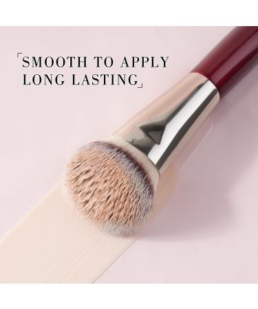 BEILI Foundation brush make-up brush angled foundation brush contour brush professional brushes for blending liquid cream powder polishing dotting (Red) - Buy Online on SooperMarket.com