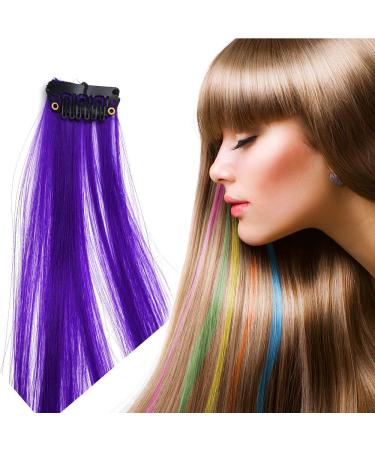 Buy Rainbow Colored Hair Extension Clips - 18 Multi-Colored Synthetic Strands for Girls & Kids - Buy Online on SooperMarket.com