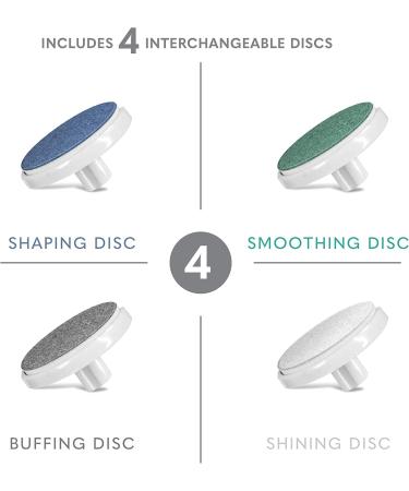 BELLASONIC 4-in-1 Electric Nail File Set | Rechargeable, Oscillating Head | Shape, Smooth, Buff & Shine Nails | Remove Cuticles & Calluses | Salon Quality Manicure Pedicure Results | White/Green - Buy Online on SooperMarket.com