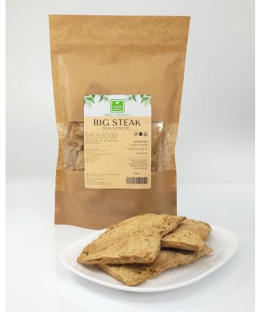 Big steak soyakoteletts 500g from the green essence vegan alternative to meat - meat replacement - soy big steaks as a meat alternative with protein - low carb (500 grams) 500 g (1 Pack)