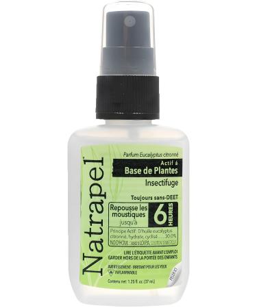 Natrapel 6-Hour Mosquito Tick and Insect Repellent Pump Spray DEET-Free Lemon Eucalyptus Long Lasting Bug Protection Repel Insects Best Full Coverage TSA Approved Airplane Travel Size 37mL