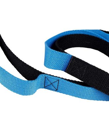 Yoga Stretch Strap with 10 Loops for Athletes and Dancers - Multi-Grip Fitness Pilates Belt in Black Blue - Buy Online on SooperMarket.com