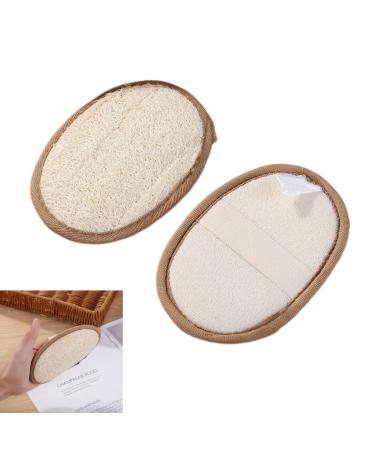 Natural Egyptian Shower Loofah Sponge 2PCS Exfoliating Loofah Pad Body Scrubber for Women & Men Bath Shower Rub for Whole Body Healthy Massage Brush Loofah