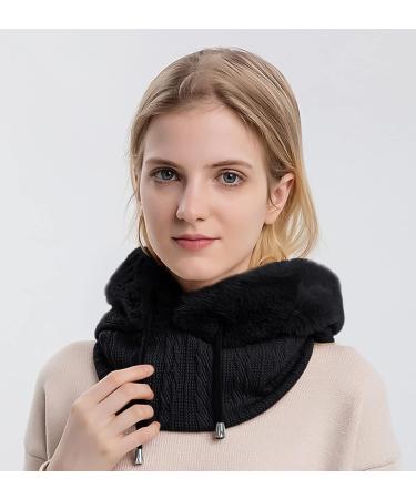 Feoya Storm Hood Ladies Balaclava - Winter Warm Fleece Ski Cap & Neck Warmer - Black Cycling Hat & Scarf - Buy Online on SooperMarket.com