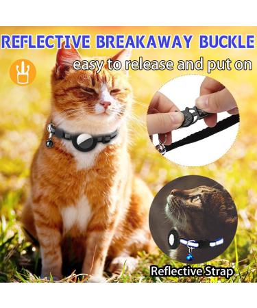 Smpili Airtag Cat Collar | Reflective Kitten Collar with Breakaway Feature | 0.4 Width | Black - Buy Online on SooperMarket.com