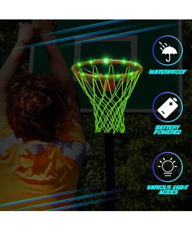 Glow in The Dark Basketball Set for Kids - LED Lights, Nightlight Net, Remote Control - 16 Colors - Outdoor Hoop Accessories - Buy Online on SooperMarket.com