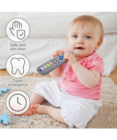 Remote-Controlled Silicone Bathing Toys for 3-Month-Olds - Dental Aid & Soothing Bite Rings (2-Set) in Black & Gray - Buy Online on SooperMarket.com