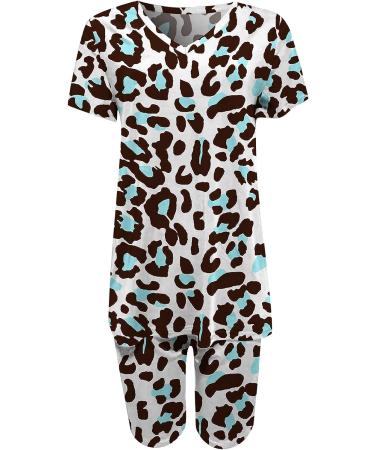 Litetao Women's Summer Two Piece Outfit Set | Short Sleeve V Neck Top & Biker Shorts | Casual and Loose Cycling Suit (Blue, X-Large) - Buy Online on SooperMarket.com