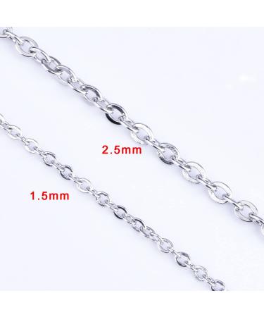 Stainless Steel Necklace Chains Kit - 33ft DIY Link Chain with Lobster Clasps and Jump Rings for Jewelry Making (1.5mm) - Buy Online on SooperMarket.com
