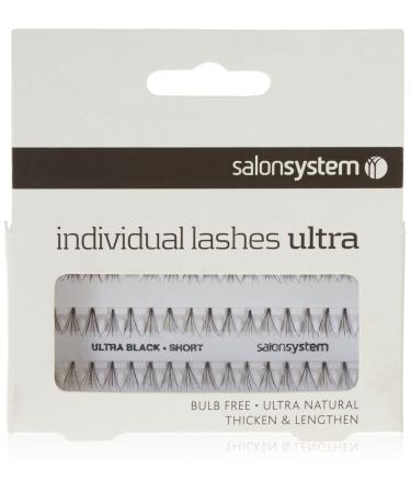 Salon System Individual Bulb Free Ultra Black Short Flare Lashes