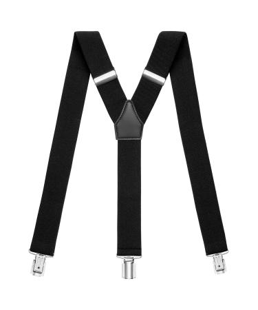 Sencillo Men's Suspenders with Strong Clips Y-Shape 1 Black
