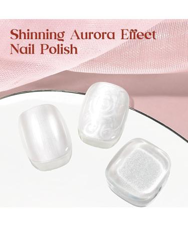 MIZHSE 15ml Quick Dry Nail Polish Blue White Pearl Nail Polish Varnish Glitter Holographic Nail Art Fingernail and Toenail Polish Manicure DIY at Home - Buy Online on SooperMarket.com