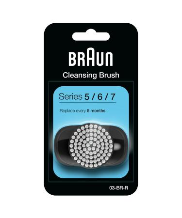Braun EasyClick Cleansing Brush Refill For Series 5 6 and 7 Electric Shaver Cleans Exfoliates and Refines Your Skin For New Generation White Cleansing Brush Refill Single
