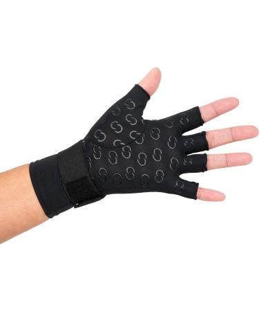 Copper Infused Fingerless Arthritis Compression Gloves for Hand Pain Relief - Adjustable Fit for Men and Women - Reduce Pain, Improve Blood Flow, Aid Recovery - Small/Medium (1 Pair) - Buy Online on SooperMarket.com