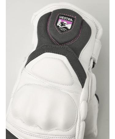 Hestra Impact Racing Junior Leather Mitt - White/Cerise - Size 7 | Youth 4-13 yrs - Buy Online on SooperMarket.com