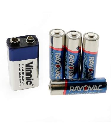 9V Alkaline & 4 AA Alkaline Battery Combo Great for RC Cars/Trucks TV REMOTES