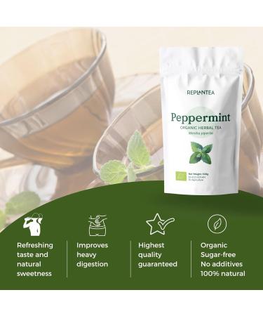 Mint Tea Loose Leaf Organic 100g (50 Cups) | Peppermint Loose Herbal Tea REPLANTEA - Buy Online on SooperMarket.com