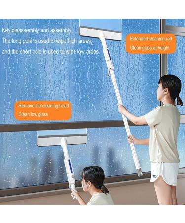 Squeegee For Window Cleaning with Spray and 3 Pads 2024 New Double Sided Spray Window Retractable Cleani Cleaner Spray Glass White 30cm panel - Buy Online on SooperMarket.com
