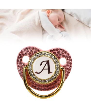 Gold Baby Pacifier Set with Rhinestones - Lightweight Pacifier for 6-18 Months (Letter A) - Perfect for Home Use - Buy Online on SooperMarket.com