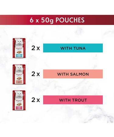 Gourmet Mon Petit Intense Tuna Salmon and Trout Adult Wet Cat Food 6x50g Pack of 8 - Buy Online on SooperMarket.com